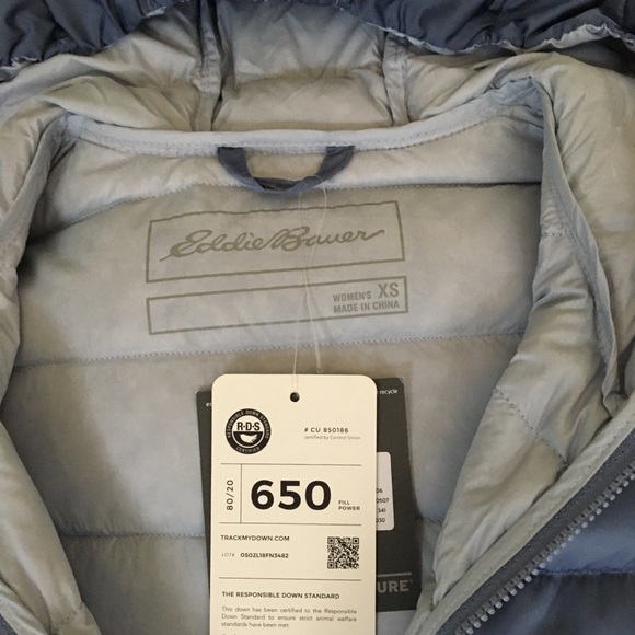 Eddie Bauer New CirrusLite 2.0 Down Parka Puffer XS Dusty Denim Blue - Picture 13 of 13
